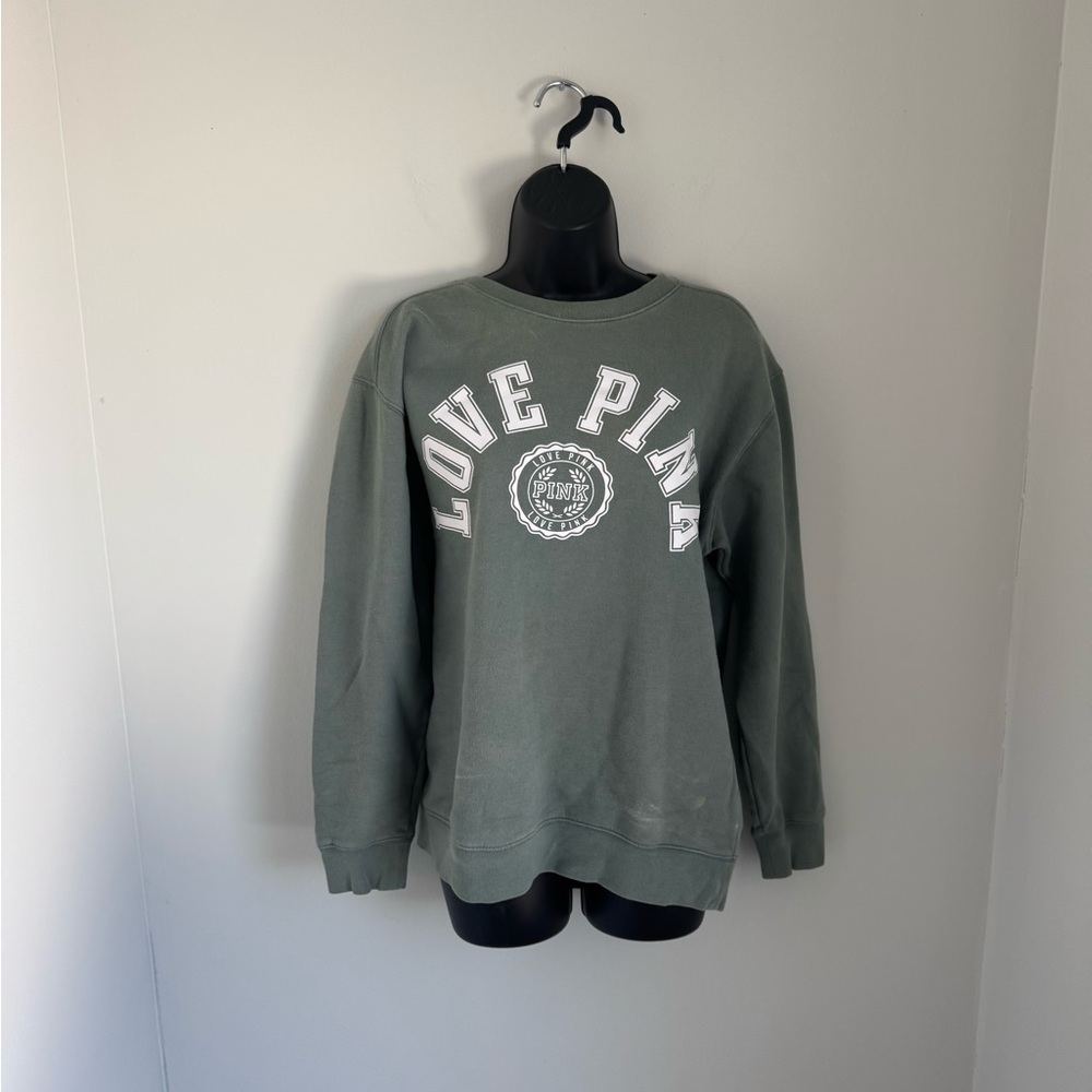 Love Pink Green Crewneck Sweatshirt Size S